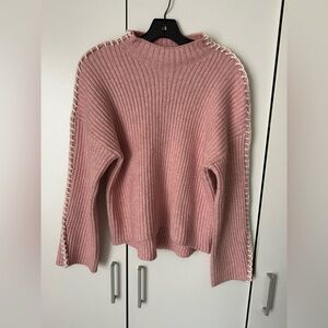 Halogen® Women’s Contrast Stitch Sweater Bridal Rose